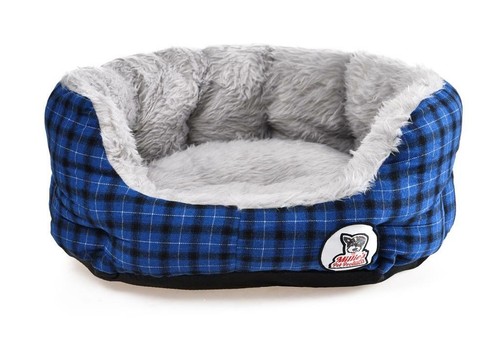 Large blue dog bed - blue, soft