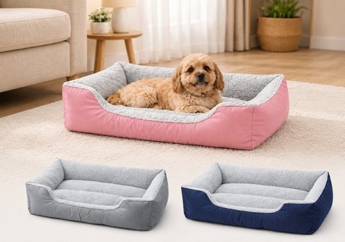 Dog bed basket with - basket, plush